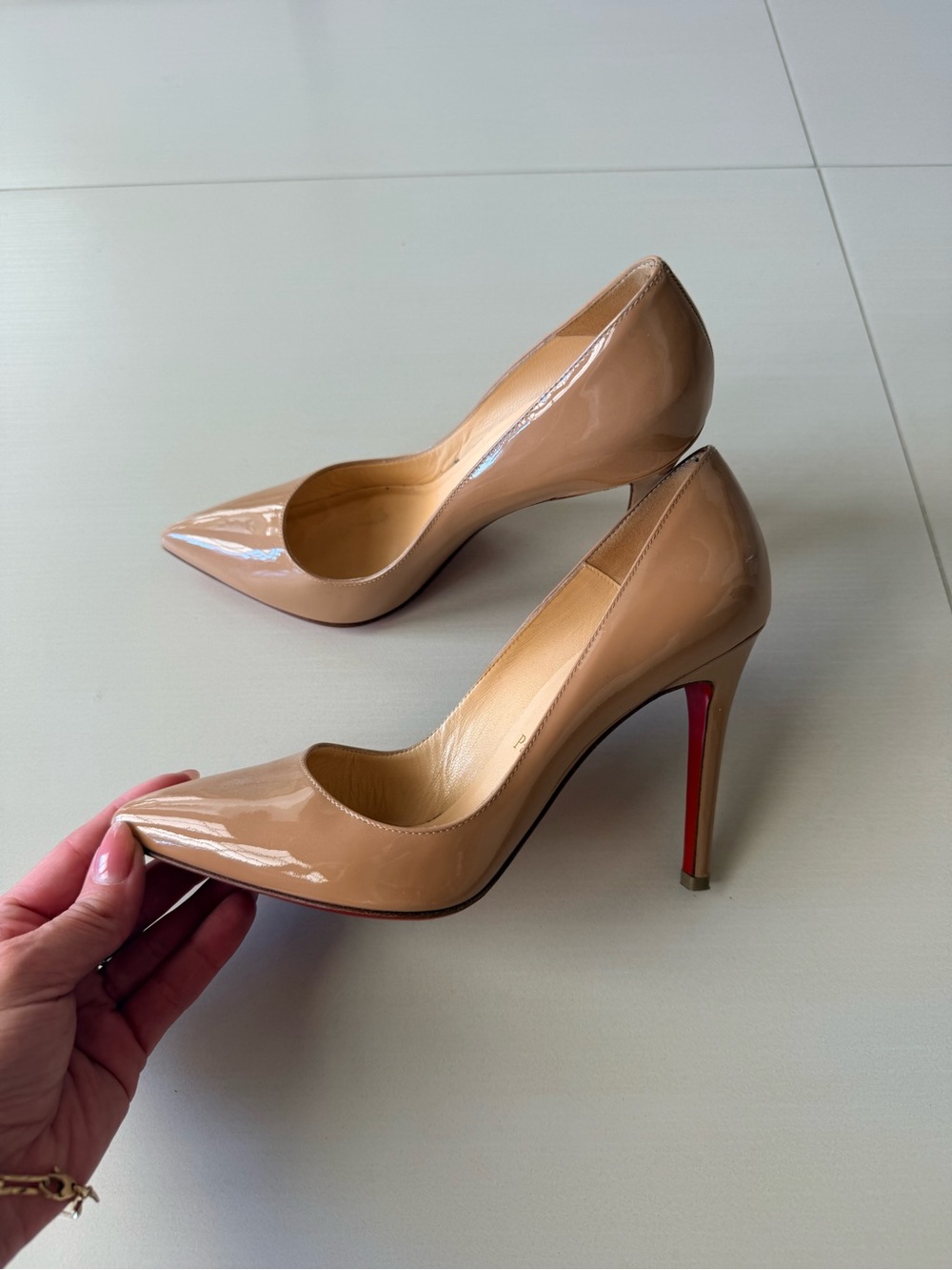 Christian Louboutin Pigalle 85 Nude Patent Leather Pumps – Size 36 (women’s 6)